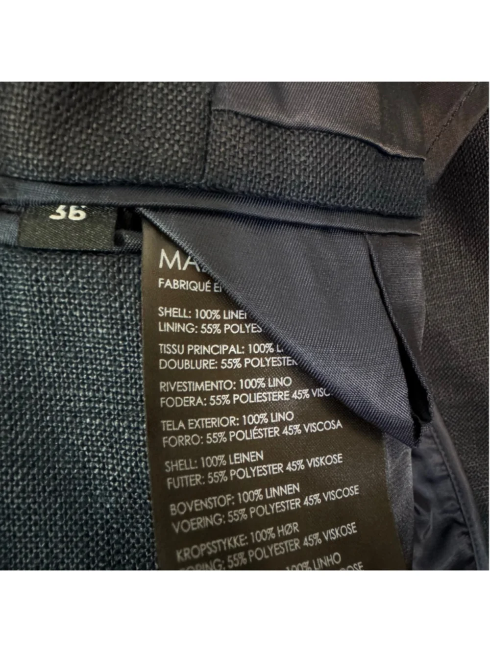 CLUB MONACO Men’s Summer Linen Blazer Navy Blue Marine Size 36